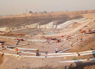 Dewatering at Barrage